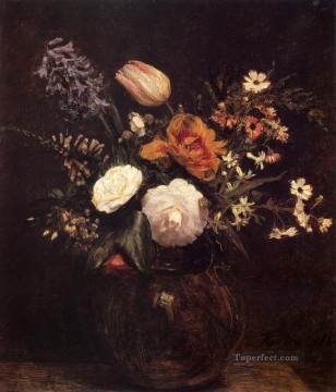  flores Lienzo - Ignace Henri Flores pintor Henri Fantin Latour floral